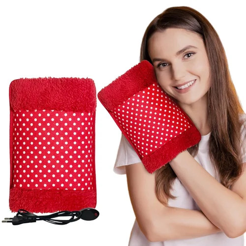 کیسه اب گرم برقی مخملی همراه با ژله ثابت طرح نقطه