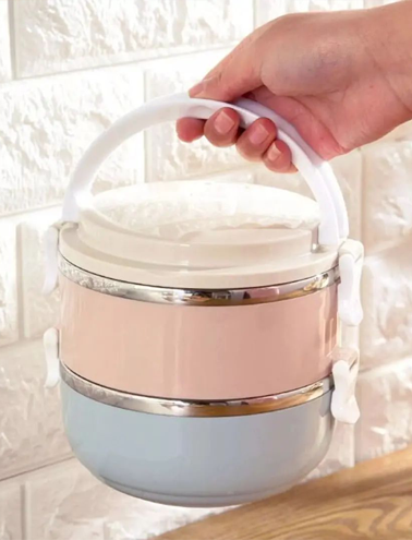 ظرف غذای دوطبقه 1.4 لیتری عایقدار | Lunch Box دوجداره با لایه استیل
