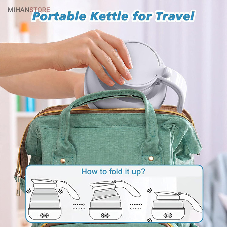 کتری برقی مسافرتی تاشو بدنه سیلیکونی Travel folding اورجینال
