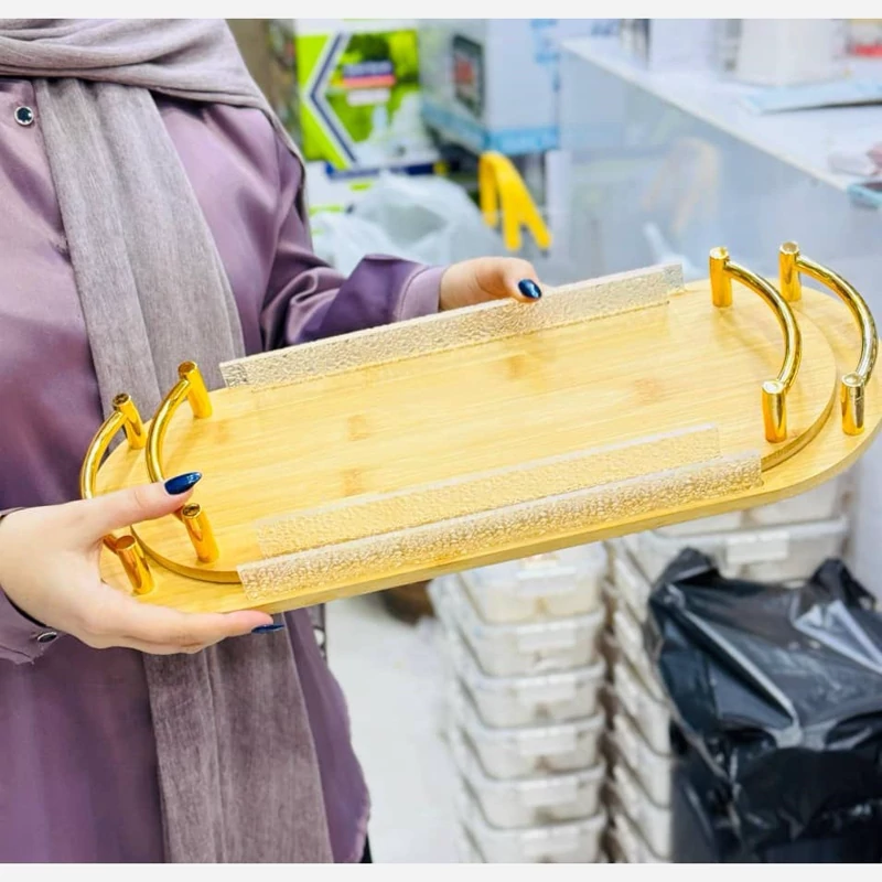 سینی رولت خوری بامبو طرح بیضی دوعددی