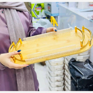 سینی رولت خوری بامبو طرح بیضی دوعددی