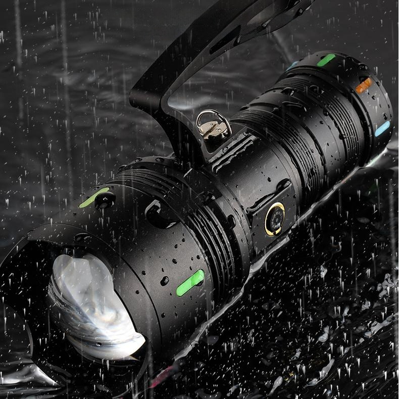 چراغ قوه شارژی حرفه‌ای X16 بدنه آلومینیومی LED 30 وات